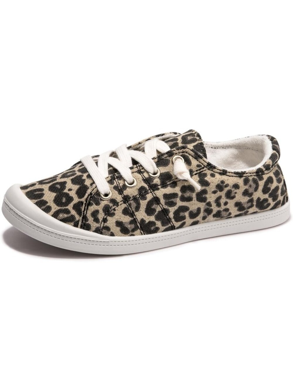 Women's Leopard Slip On Casual Walking Classic Comfort Flat Fashion Canvas Sneak